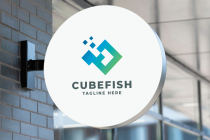 Cube Fish Pro Logo Template Screenshot 1