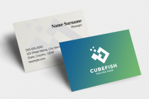 Cube Fish Pro Logo Template Screenshot 2