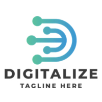 Digitalize Letter D Pro Logo Template