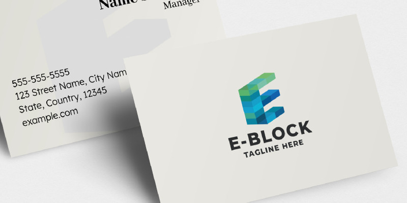 E-Block Letter E Pro Logo Template