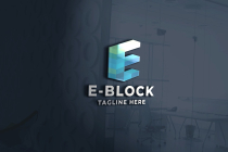 E-Block Letter E Pro Logo Template Screenshot 1