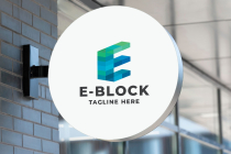 E-Block Letter E Pro Logo Template Screenshot 2