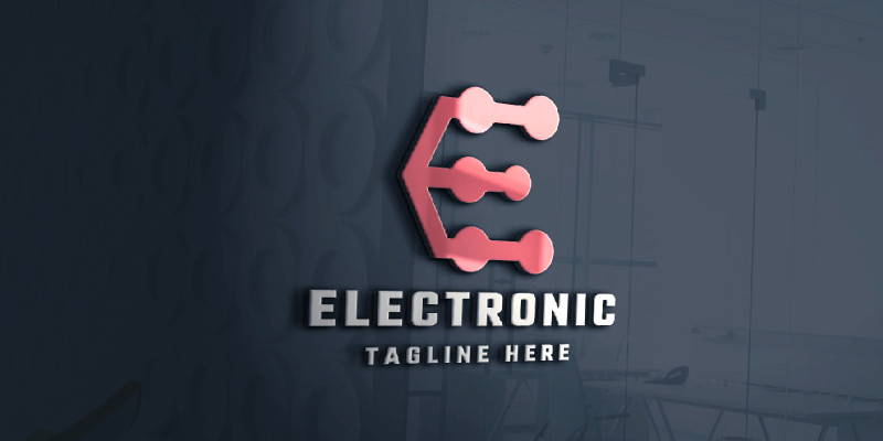 Electronic Letter E Pro Logo Template