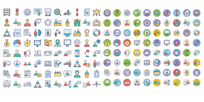 Human Resources Icons Pack AI EPS