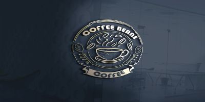 Coffee Beans Cup Logo Template Vector File