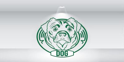 Dog Head Outline Logo Template Vector File