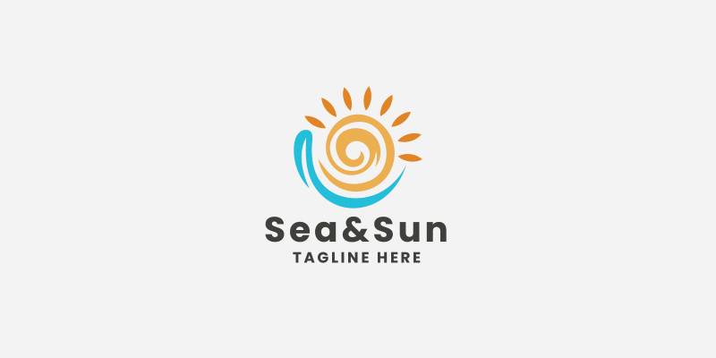 Sea And Sun Pro Logo Template