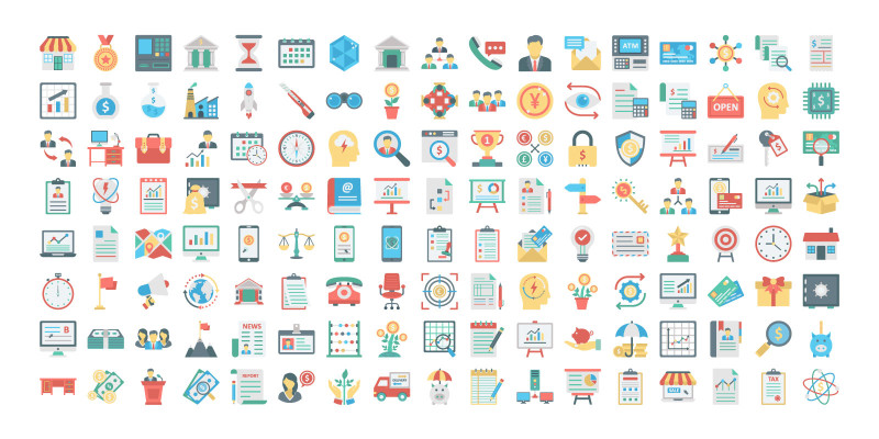 Business, Finance and Startup Color Vector Icons 
