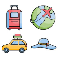 Vacation and Travel Icons Pack | EPS | SVG