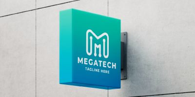 Mega Tech Letter M Pro Logo Template