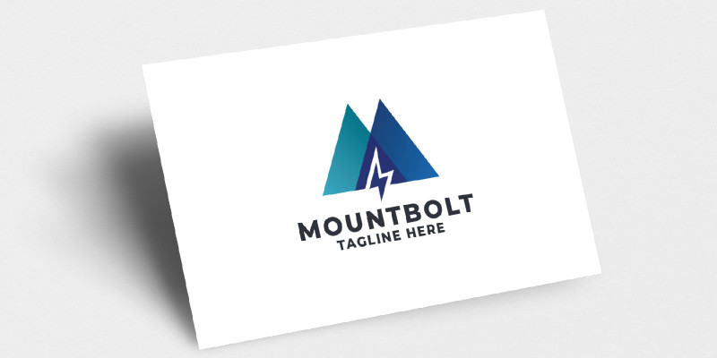 Mount Bolt Letter M Pro Logo Template
