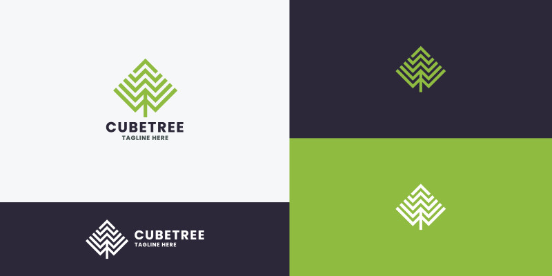 Cube Pine Tree Logo