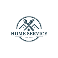 Gray Minimalist Home Service Logo Design