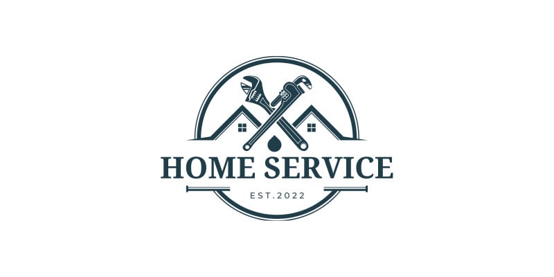 Gray Minimalist Home Service Logo Design