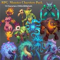 RPG Monster Characters illustration Pack