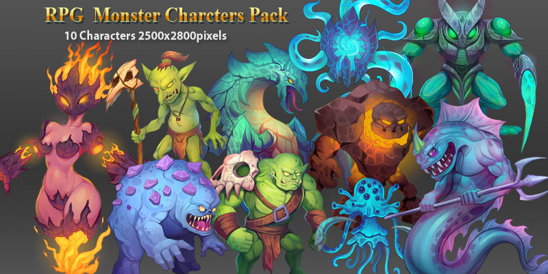 RPG Monster Characters illustration Pack