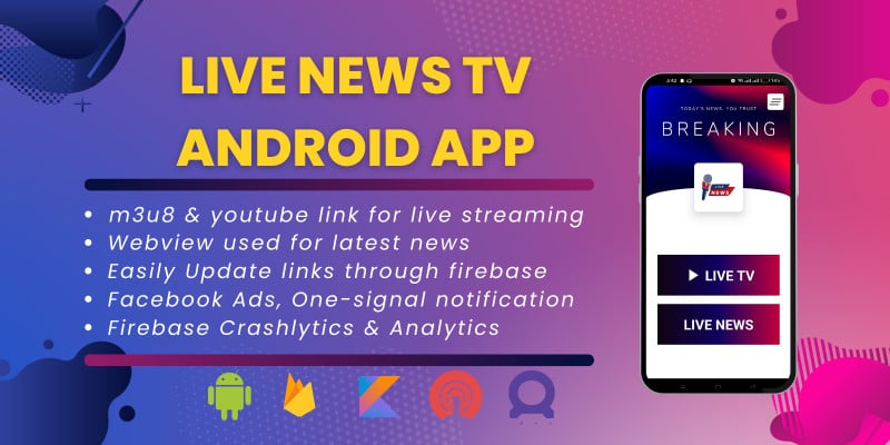 Live News TV Android App with Facebook Ads