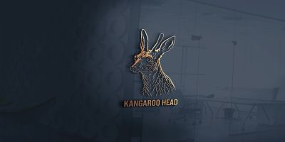 Kangaroo Head Outline Logo Vector File