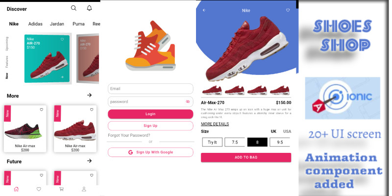  Ionic 4 Shoes Shop App Template 