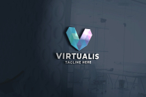 Virtualis Letter V Pro Logo Template Screenshot 1