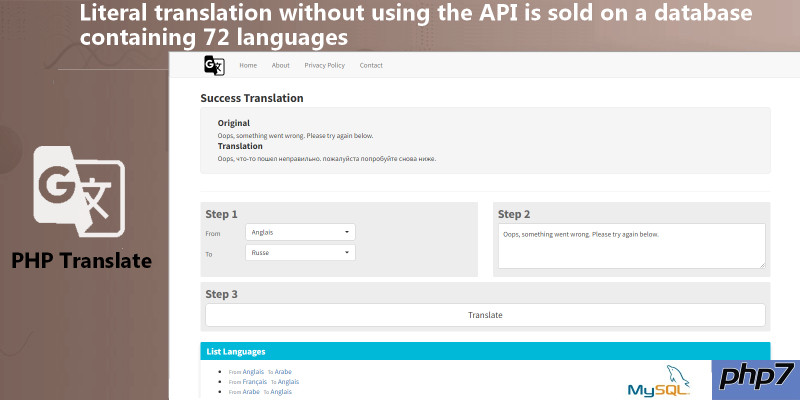 Translate - PHP Script