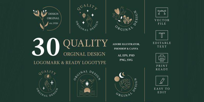 30 Quality Original Design Ready Logos