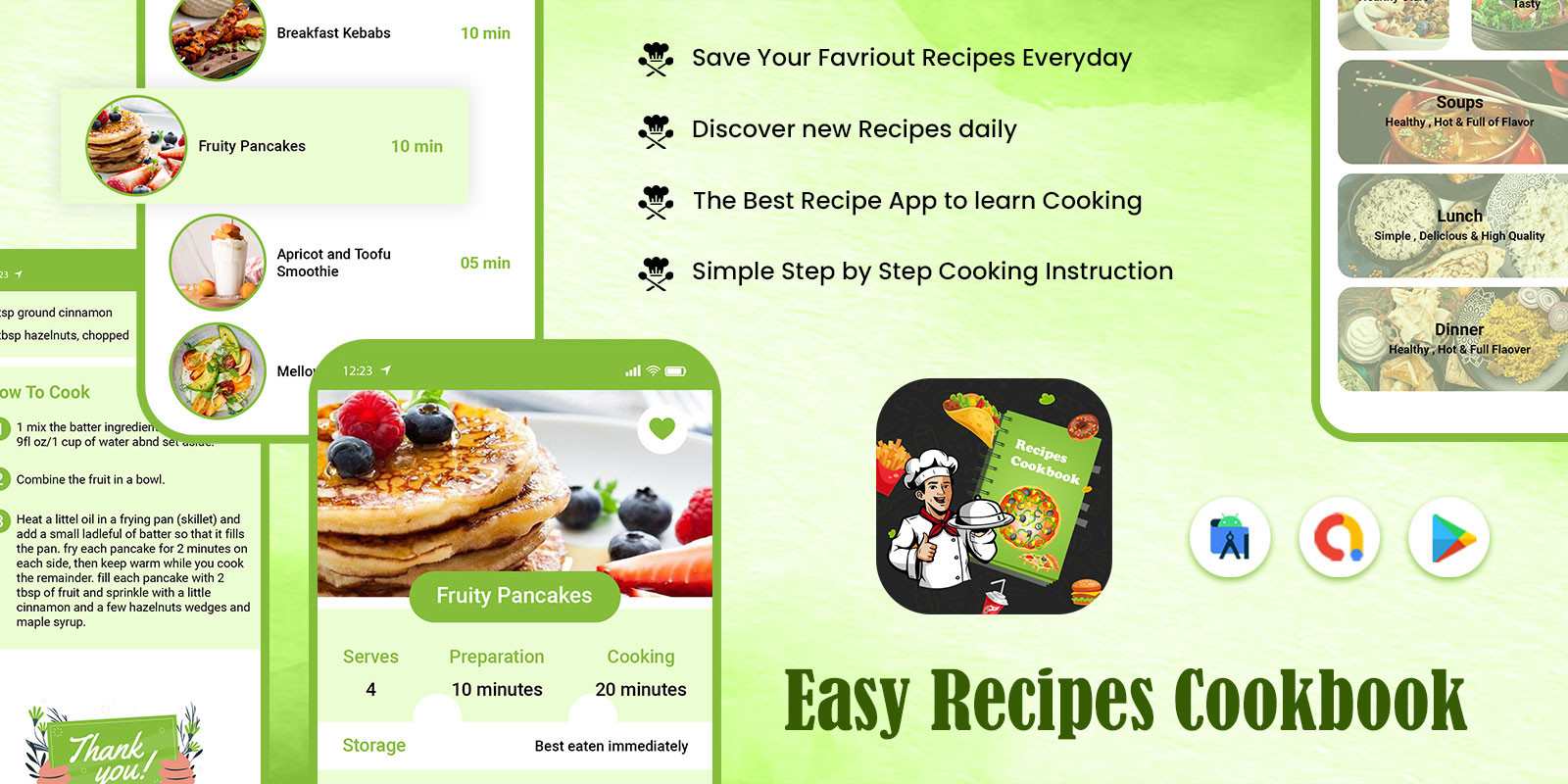 Easy Recipes Cookbook Android App by Elveeinfotech | Codester