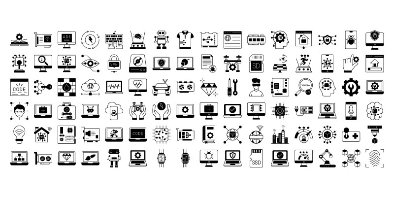 Cyber & Modern Technology Icons Pack | AI | EP