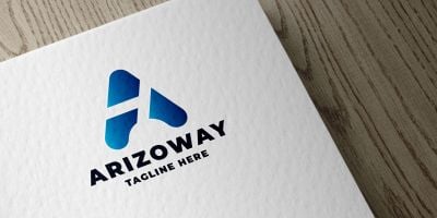 Arizo Way Letter A Pro Logo Template