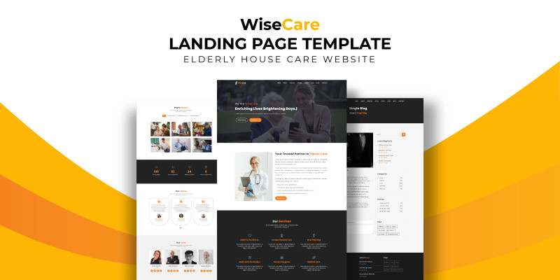 WiseCare - Elderly care landing page Template