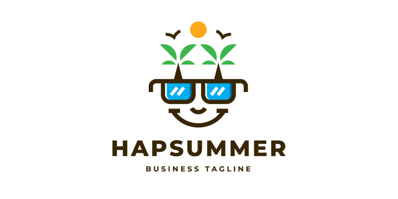 Happy Summer Logo Template