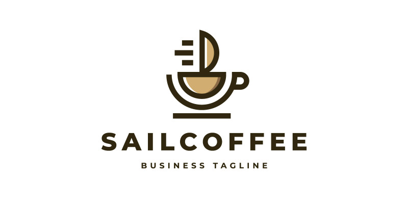 Sailing Coffee Logo Template