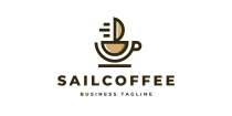Sailing Coffee Logo Template Screenshot 1