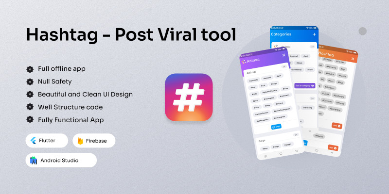Hashtag - Post Viral tool - Flutter App