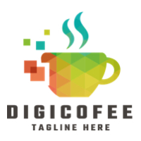 Digital Coffee Pro Logo Template