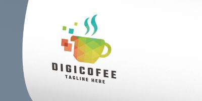 Digital Coffee Pro Logo Template
