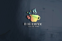 Digital Coffee Pro Logo Template Screenshot 1