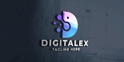 Digita Tech Letter D Pro Logo Template