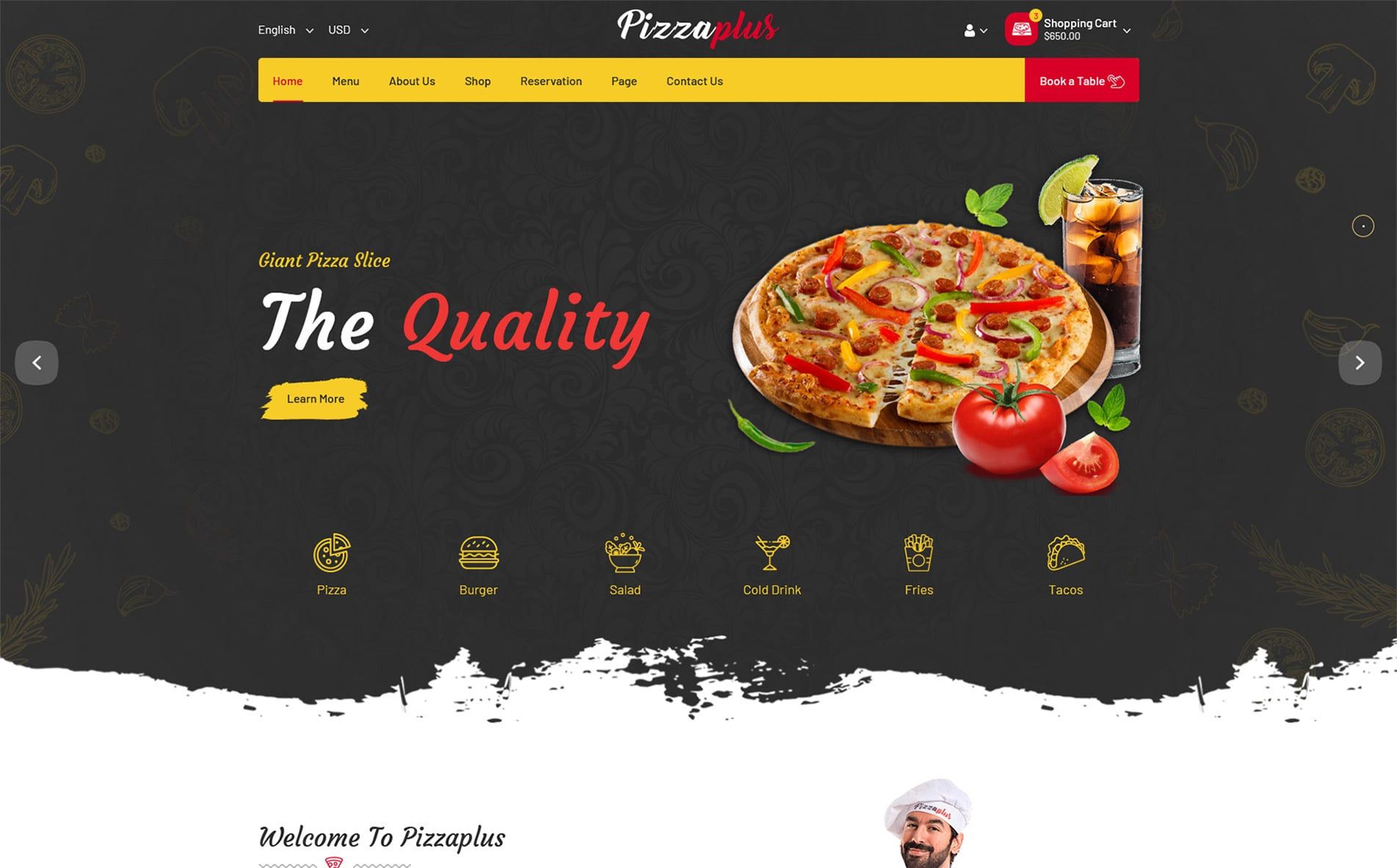 Pizzaplus - Pizza Restaurant HTML Template by Codevilla14 | Codester