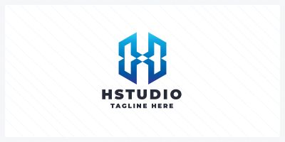 HStudio Letter H Pro Logo Template