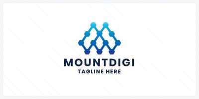Mount Digital Letter M Pro Logo Template