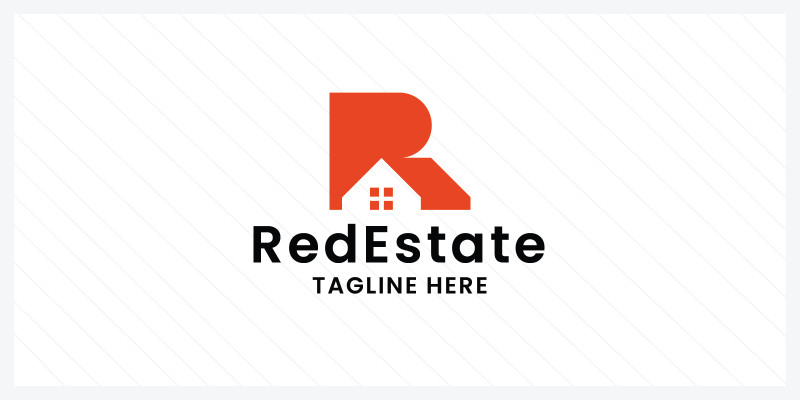 Red Real Estate Letter R Pro Logo Template
