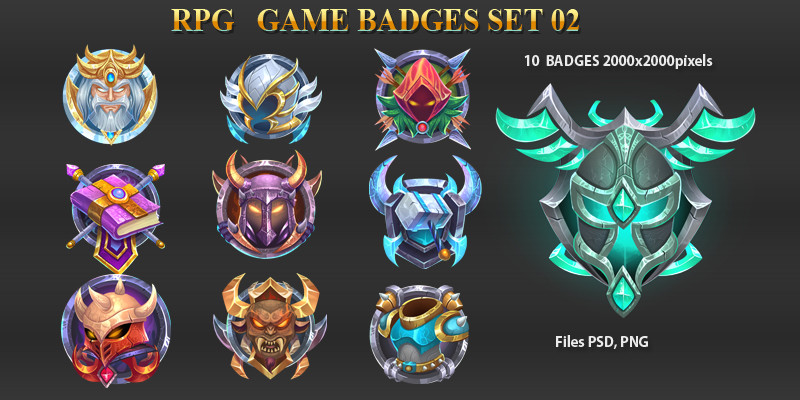 RPG Game Badge Set 02