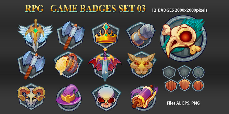 RPG Game Badges Set 03