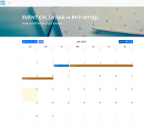Event Calendar - PHP MYSQL Plugin Screenshot 1