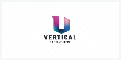 Vertical Letter V Pro Logo Template