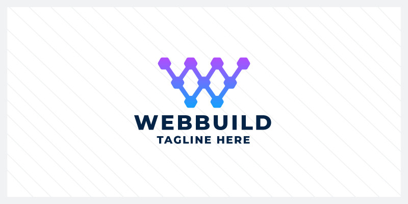 Web Build Tech Letter W Pro Logo Template