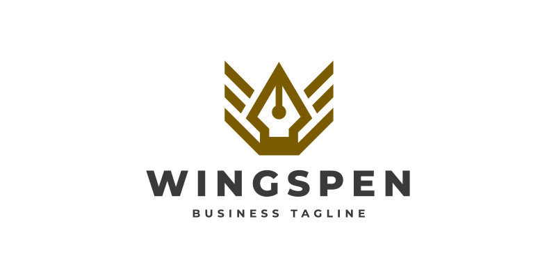 Wings Pen Logo Template