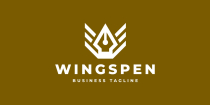 Wings Pen Logo Template Screenshot 2