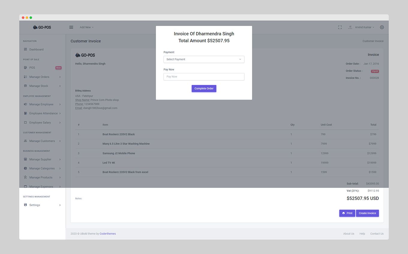 GoPOS Advance Point of Sale Management by Probwebsolutions Codester